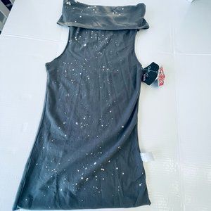 NWT Bleach dyed gray tank off sholder xs stretch material